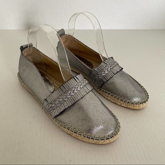 Splendid Jaime Grey Metallic Espadrille Flat 7.5 - Picture 2 of 7